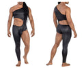CandyMan Asymmetrical One Shoulder One Leg Bodysuit - Black