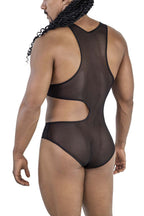 CandyMan Cut-Out Racerback Mesh Bodysuit - Black