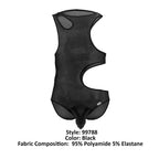 CandyMan Cut-Out Racerback Mesh Bodysuit - Black