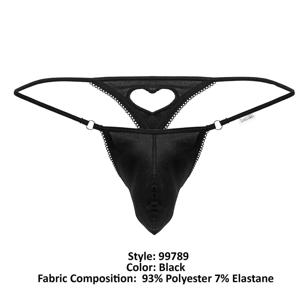 CandyMan Heart Thongs - Black