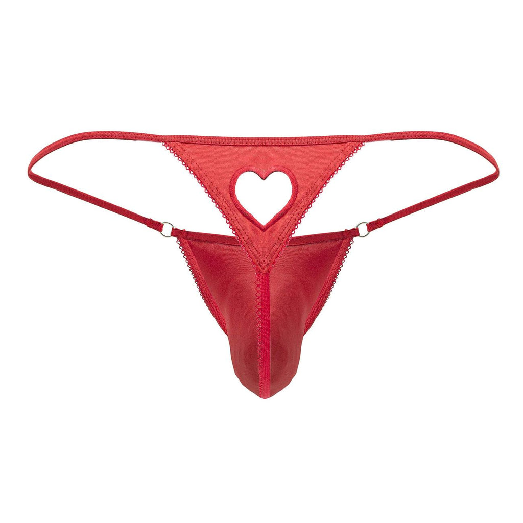 CandyMan Heart Cut-Out Thongs - Red