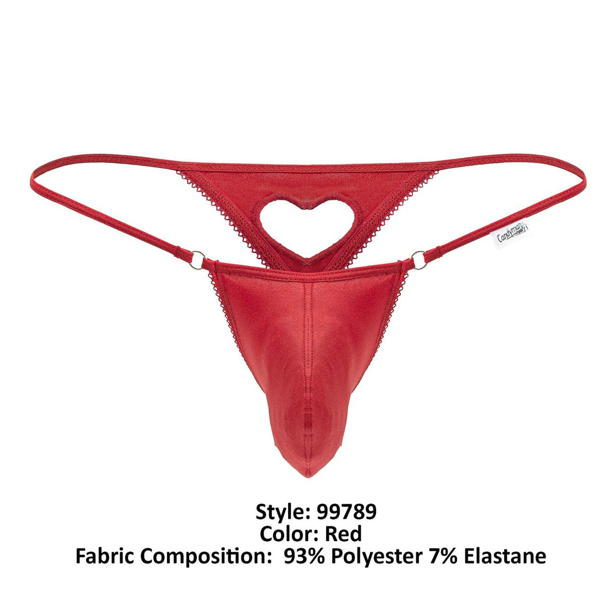 CandyMan Heart Cut-Out Thongs - Red