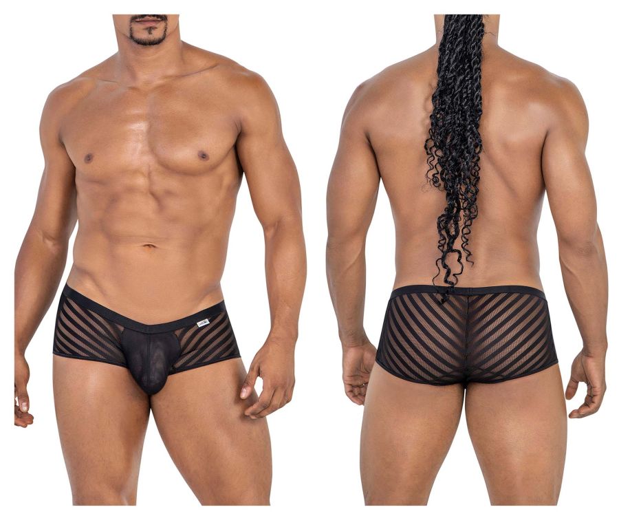 CandyMan Striped Mesh Trunks - Black