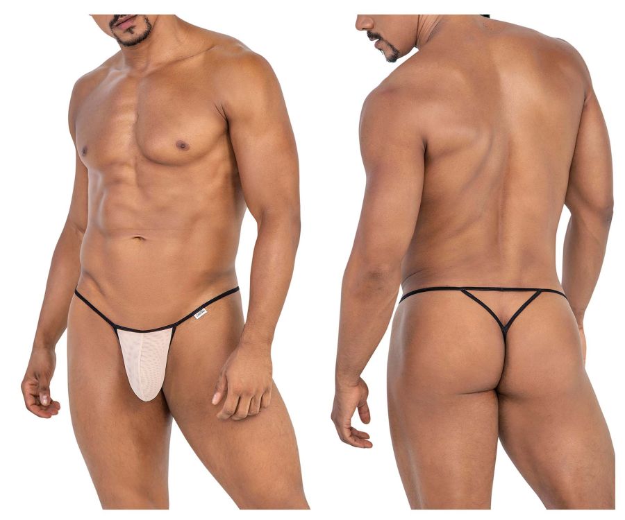 CandyMan Mesh G-String Thongs - Beige