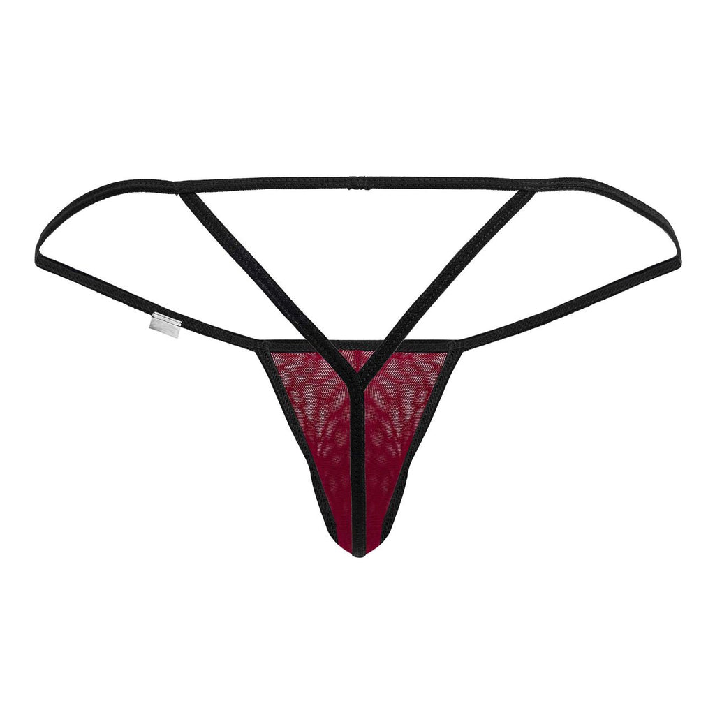 CandyMan Mesh G-String Thongs - Burgundy