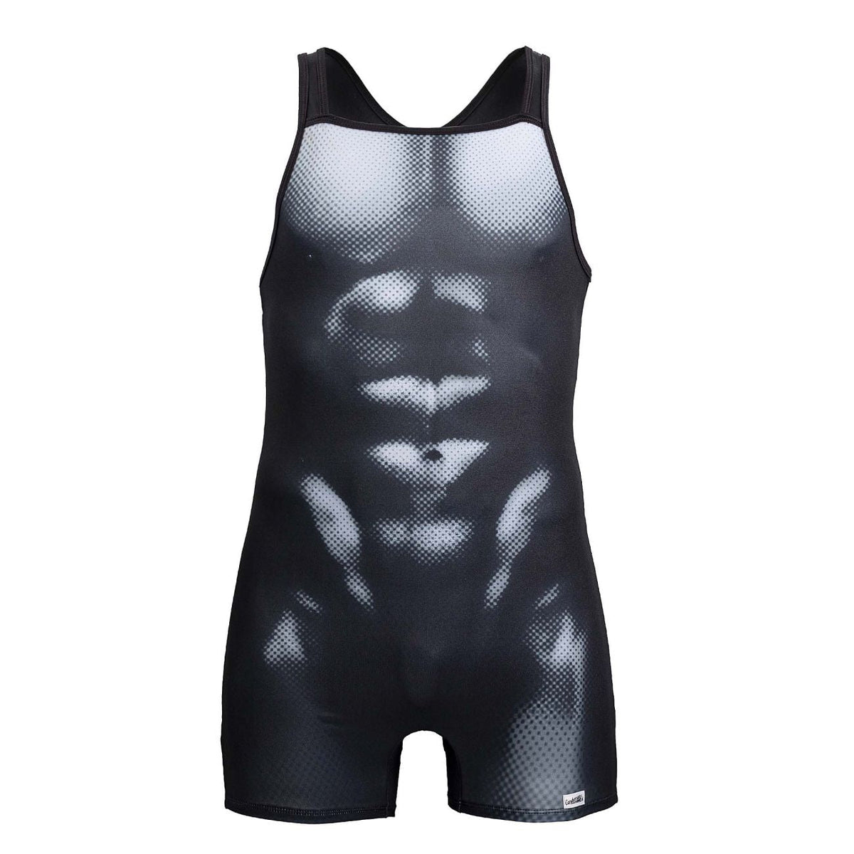 CandyMan Muscle Onesie Bodysuit - Black-White