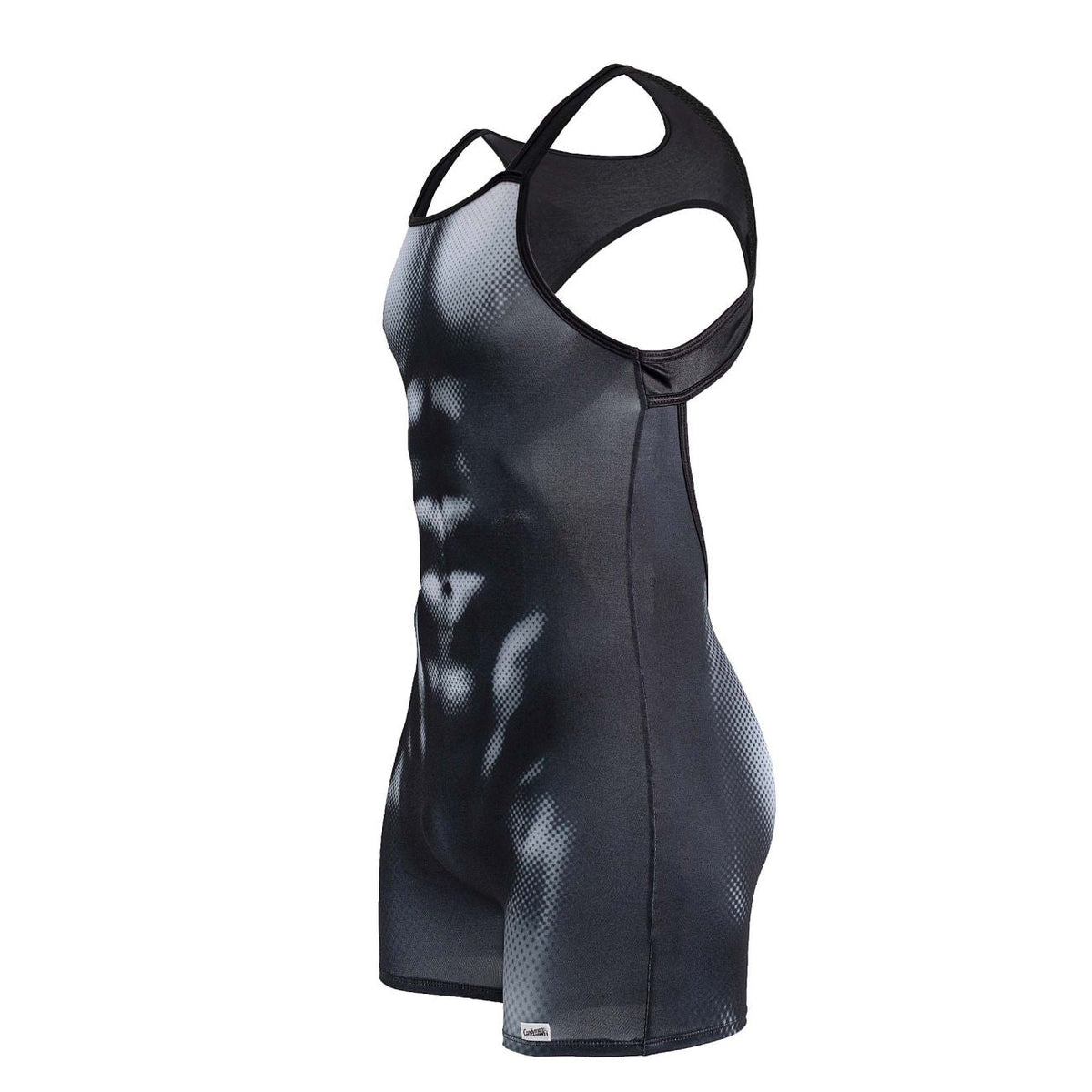CandyMan Muscle Onesie Bodysuit - Black-White
