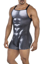 CandyMan Muscle Onesie Bodysuit - Black-White