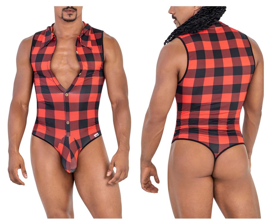 CandyMan Lumberjack Bodysuit - Red