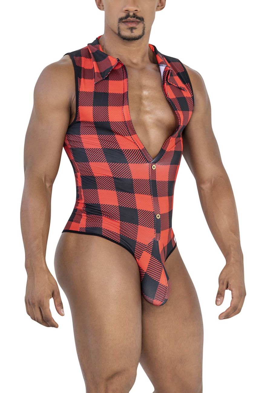 CandyMan Lumberjack Bodysuit - Red