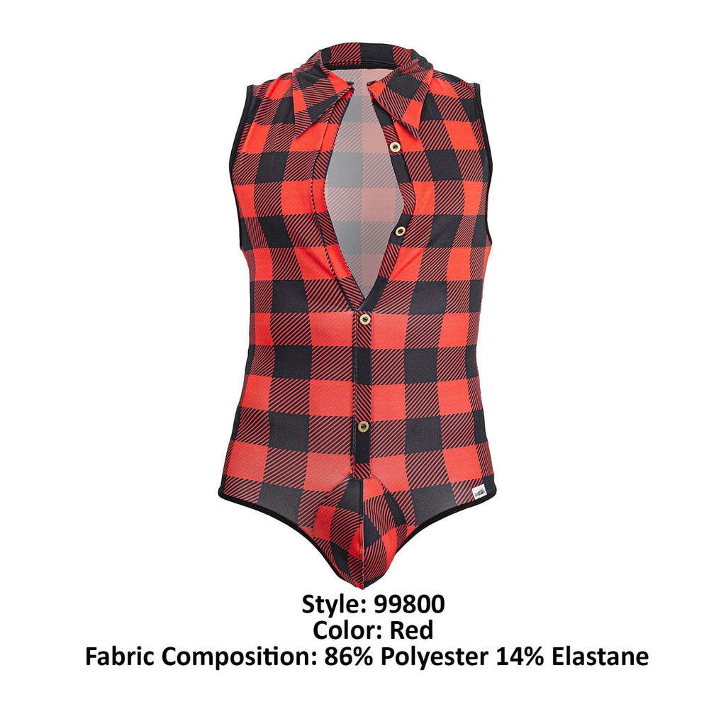 CandyMan Lumberjack Bodysuit - Red