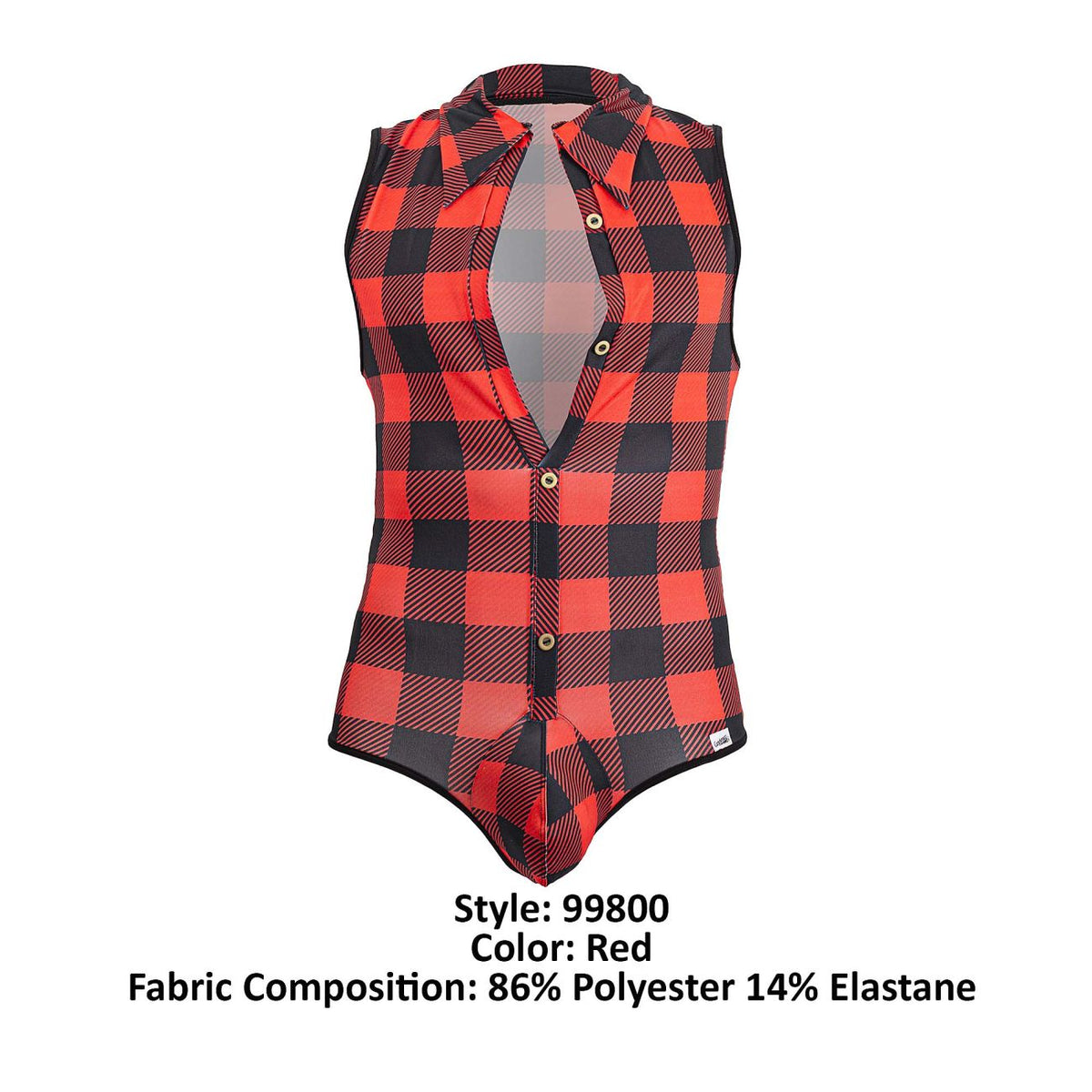 CandyMan Lumberjack Bodysuit - Red