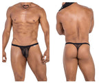 CandyMan Ultra-Thin Waistband Mesh Thongs - Black