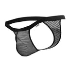 CandyMan Ultra-Thin Waistband Mesh Thongs - Black