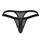 CandyMan Ultra-Thin Waistband Mesh Thongs - Black