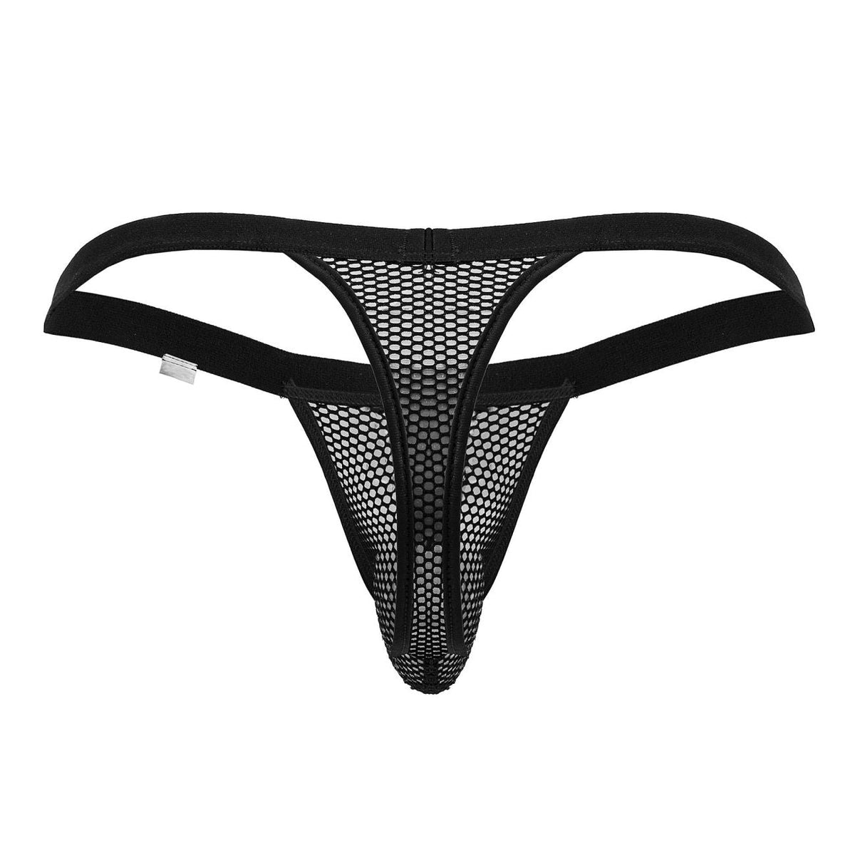 CandyMan Ultra-Thin Waistband Mesh Thongs - Black