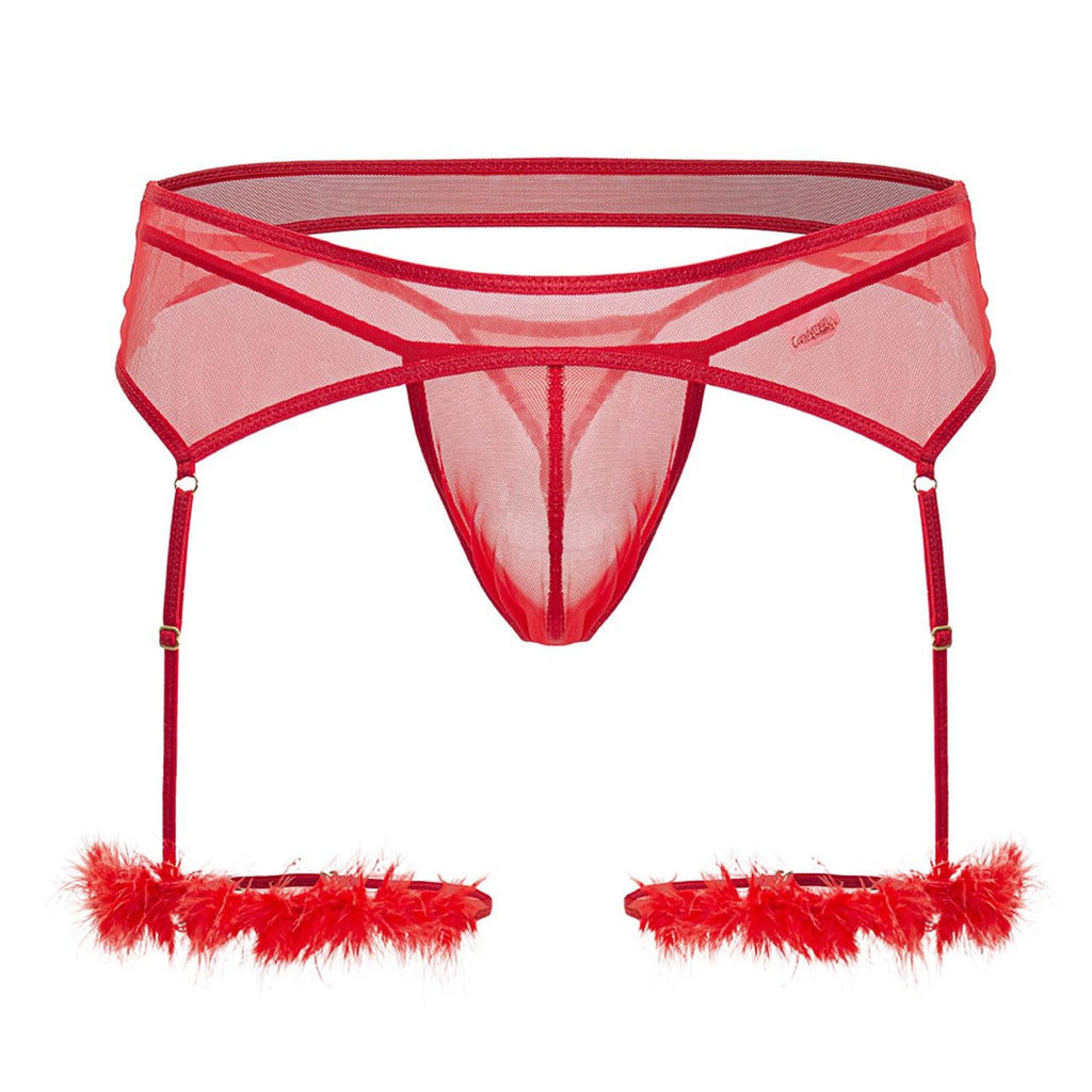 CandyMan Mesh Garter Outfit - Red