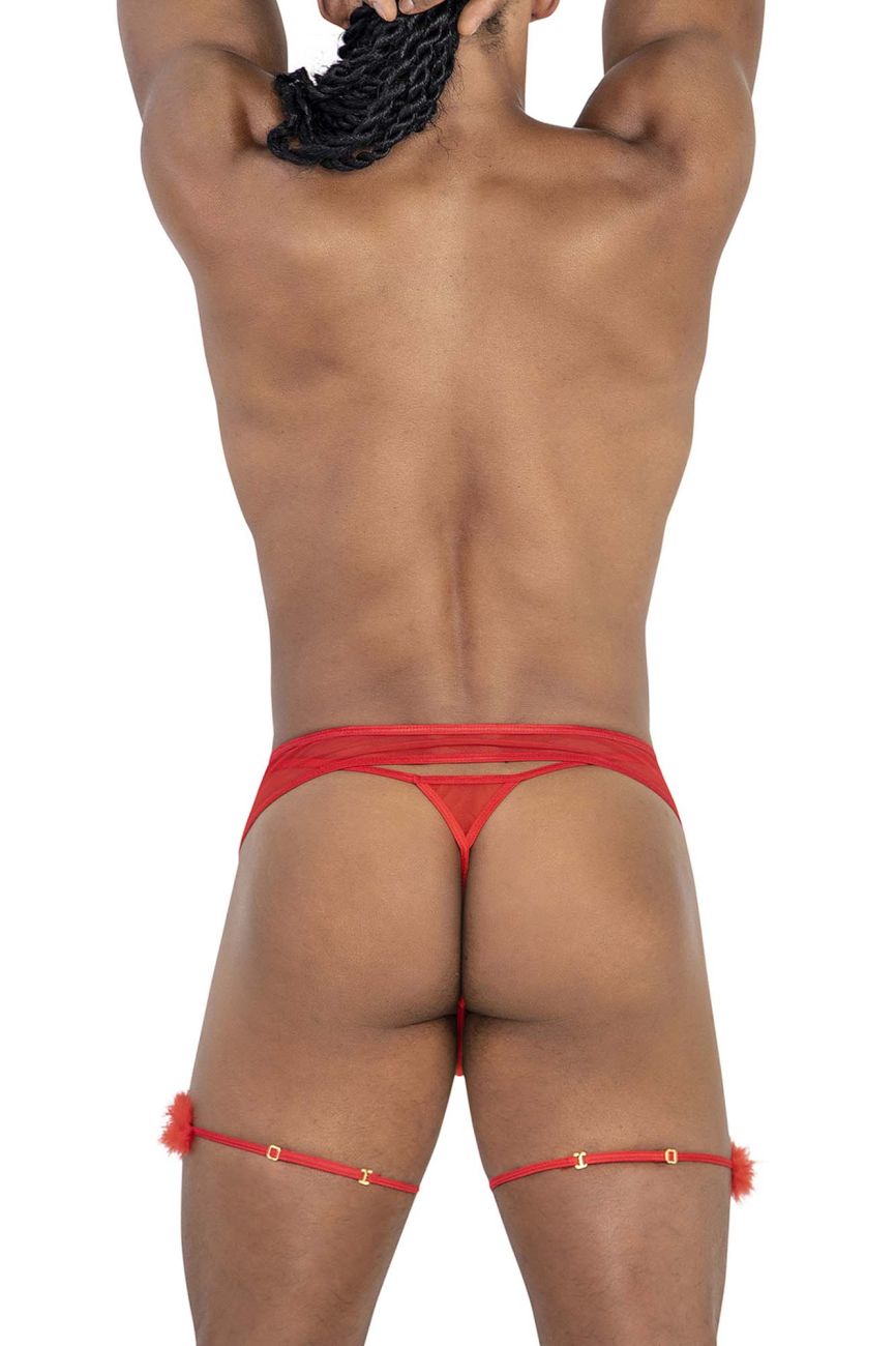 CandyMan Mesh Garter Outfit - Red