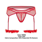 CandyMan Mesh Garter Outfit - Red