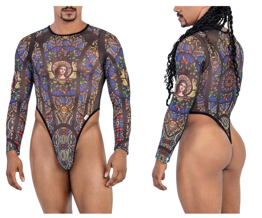 CandyMan Stained Glass Bodysuit - Black-Print