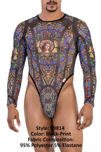 CandyMan Stained Glass Bodysuit - Black-Print