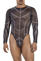 CandyMan Long Sleeve Mesh Bodysuit - Black