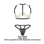 CandyMan Chain Harness Two Piece Outfit - Black