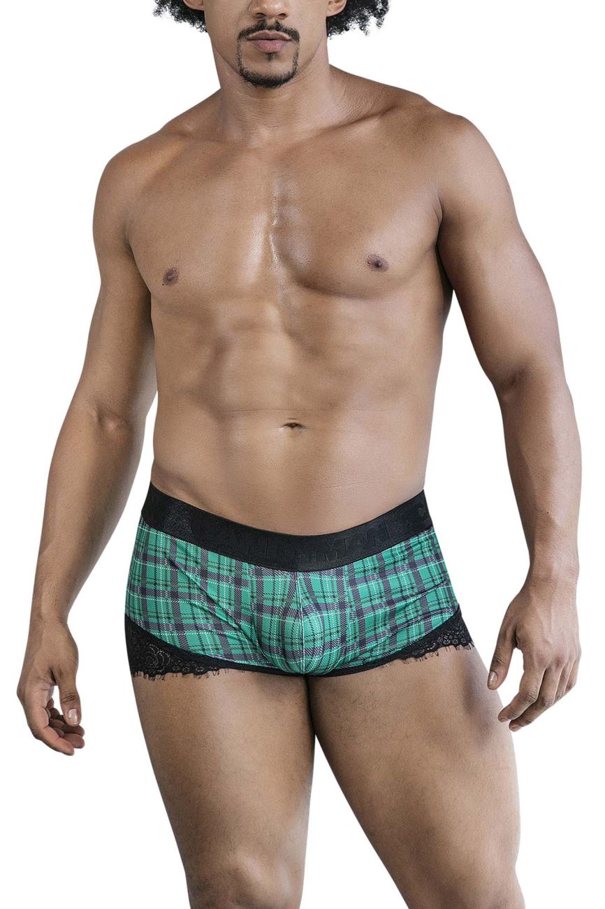 CandyMan Back to School Trunks - Green Plaid