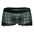 CandyMan Back to School Trunks - Green Plaid