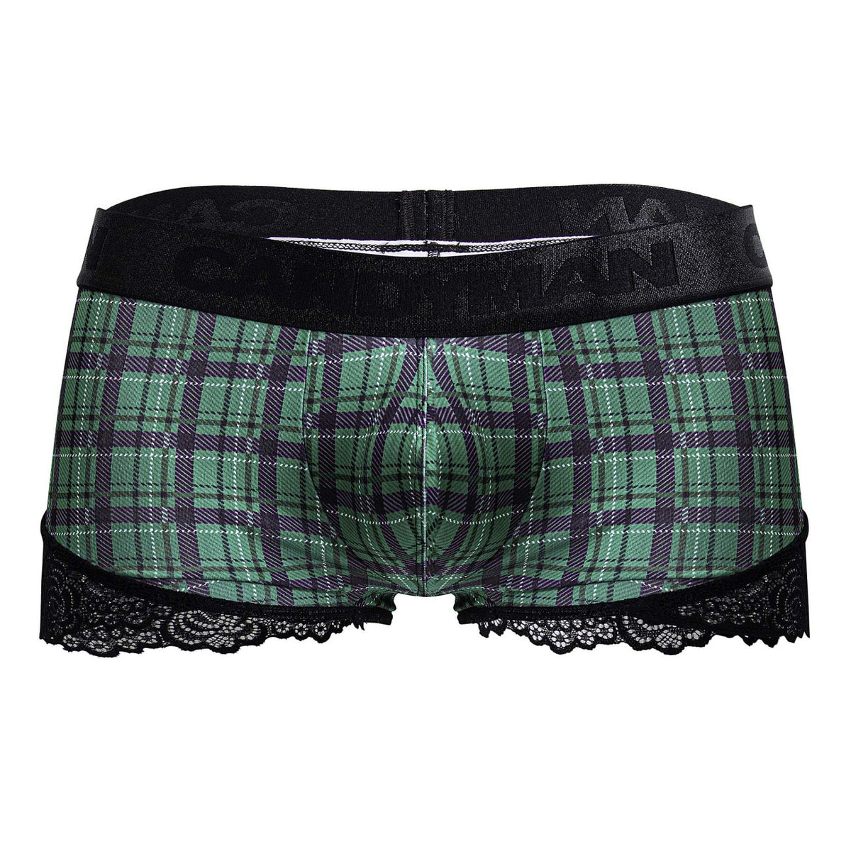 CandyMan Back to School Trunks - Green Plaid