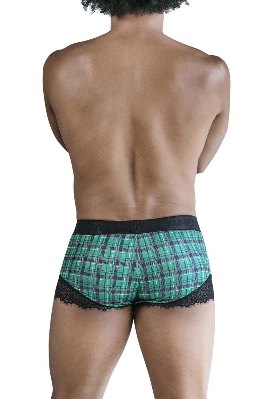 CandyMan Back to School Trunks - Green Plaid