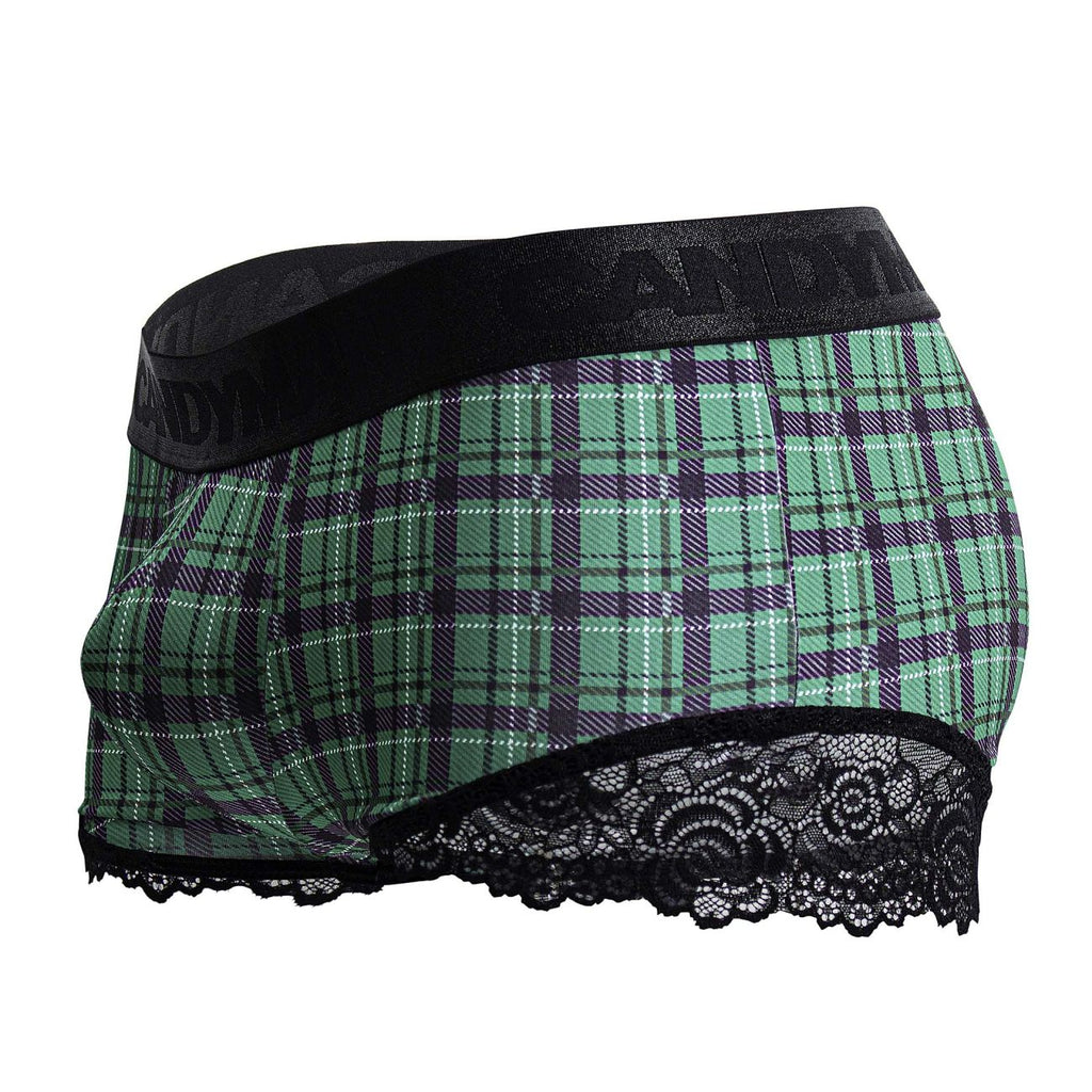 CandyMan Back to School Trunks - Green Plaid