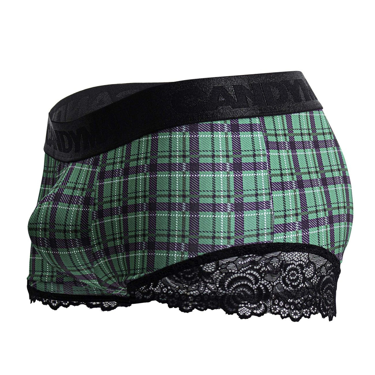 CandyMan Back to School Trunks - Green Plaid