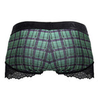 CandyMan Back to School Trunks - Green Plaid