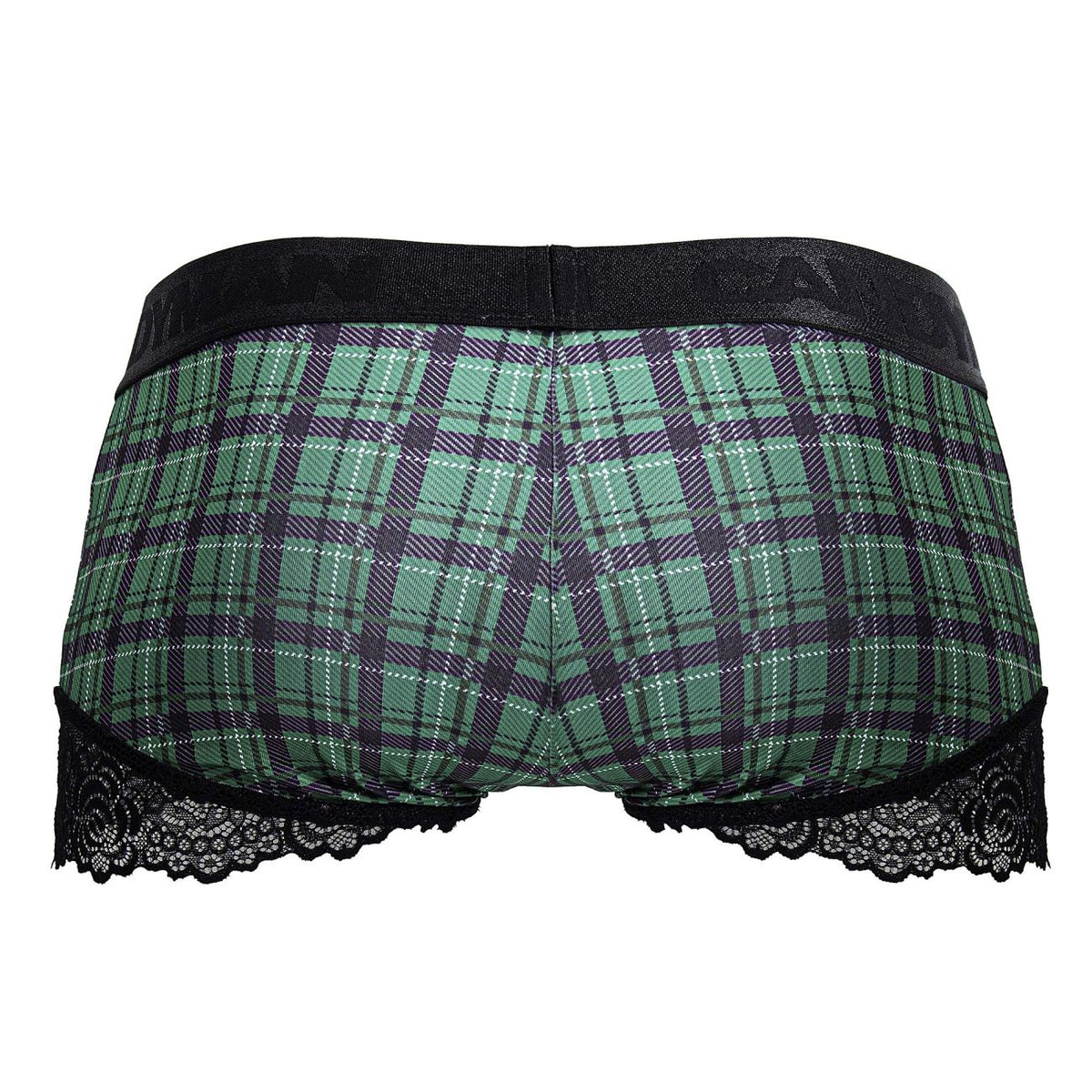 CandyMan Back to School Trunks - Green Plaid