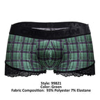 CandyMan Back to School Trunks - Green Plaid