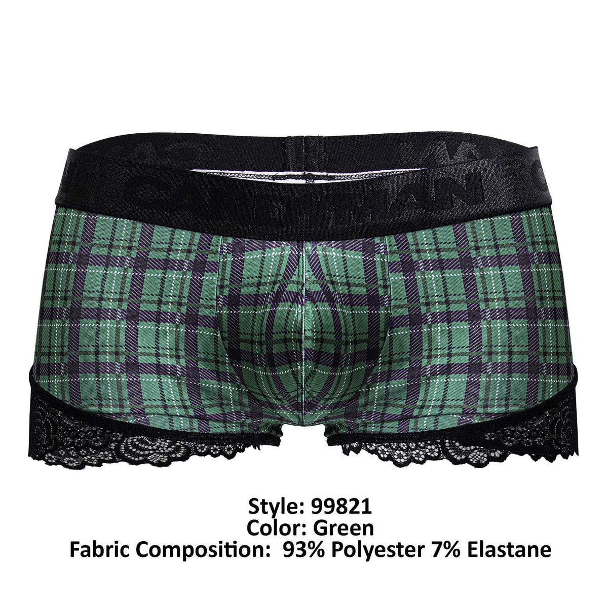 CandyMan Back to School Trunks - Green Plaid
