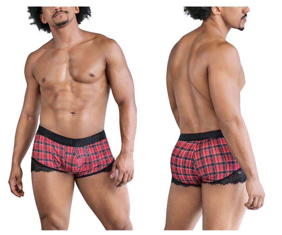 CandyMan Back to School Trunks - Red Plaid
