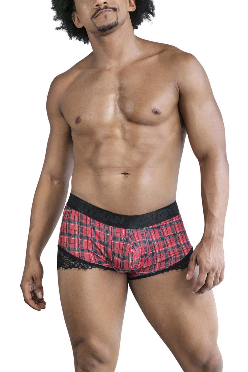 CandyMan Back to School Trunks - Red Plaid