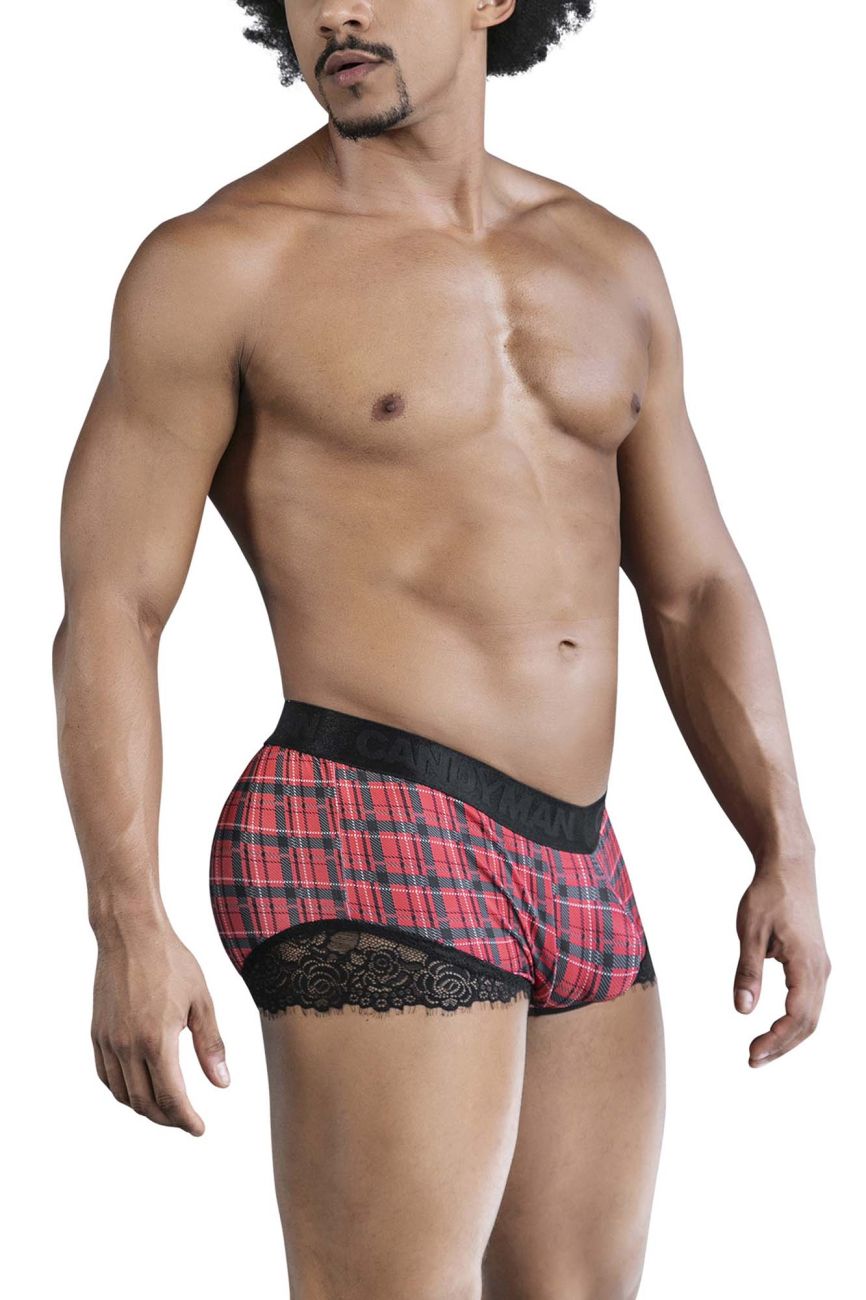 CandyMan Back to School Trunks - Red Plaid