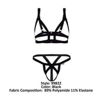 CandyMan Strappy Harness Two Piece Outfit - Black