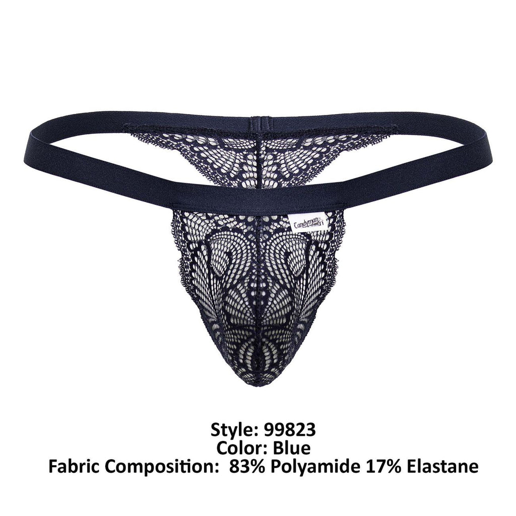 CandyMan Lace Thongs - Blue
