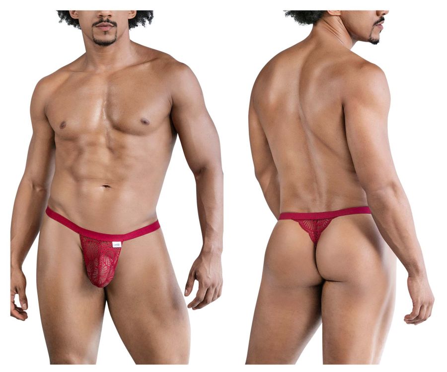 CandyMan Lace Thongs - Wine