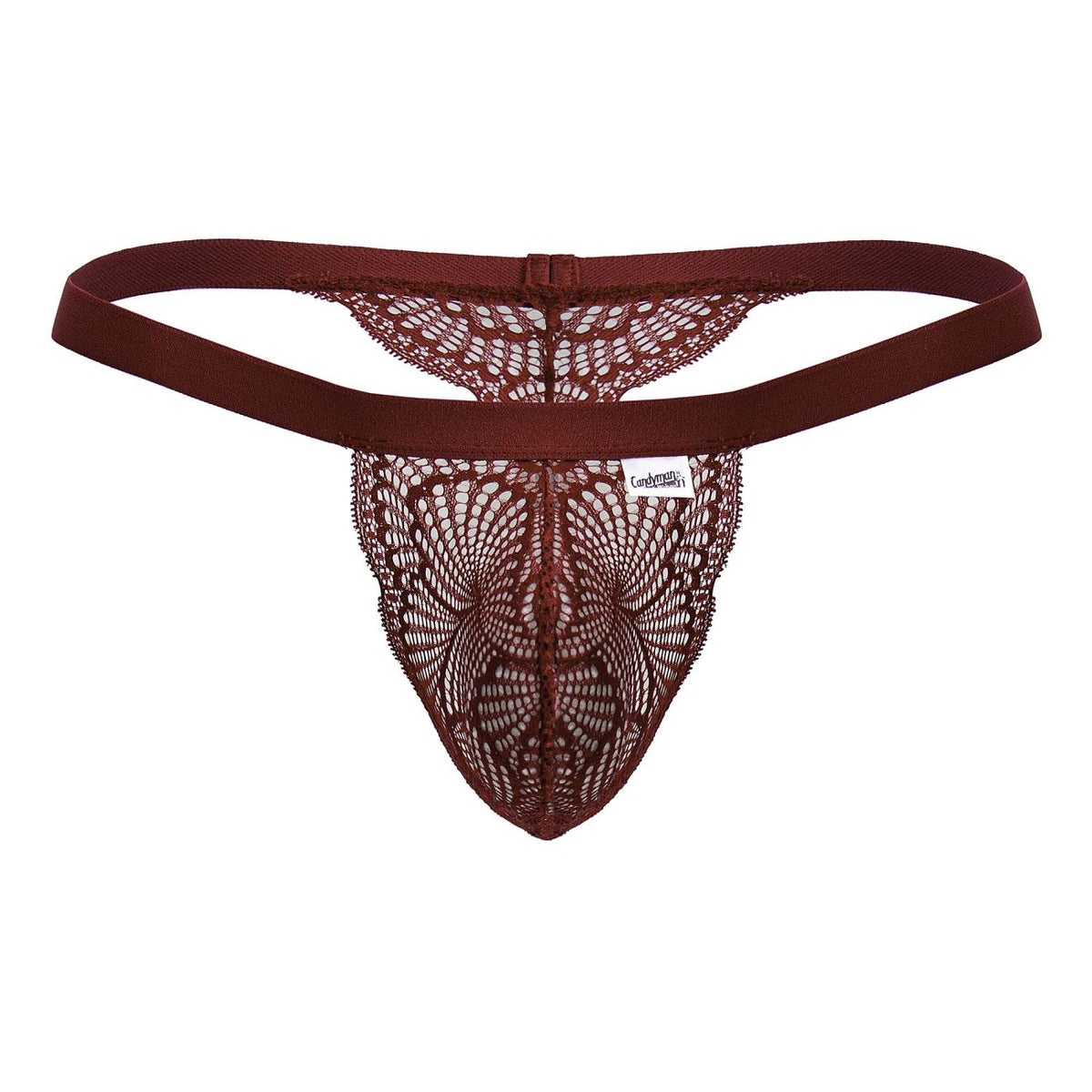 CandyMan Lace Thongs - Wine