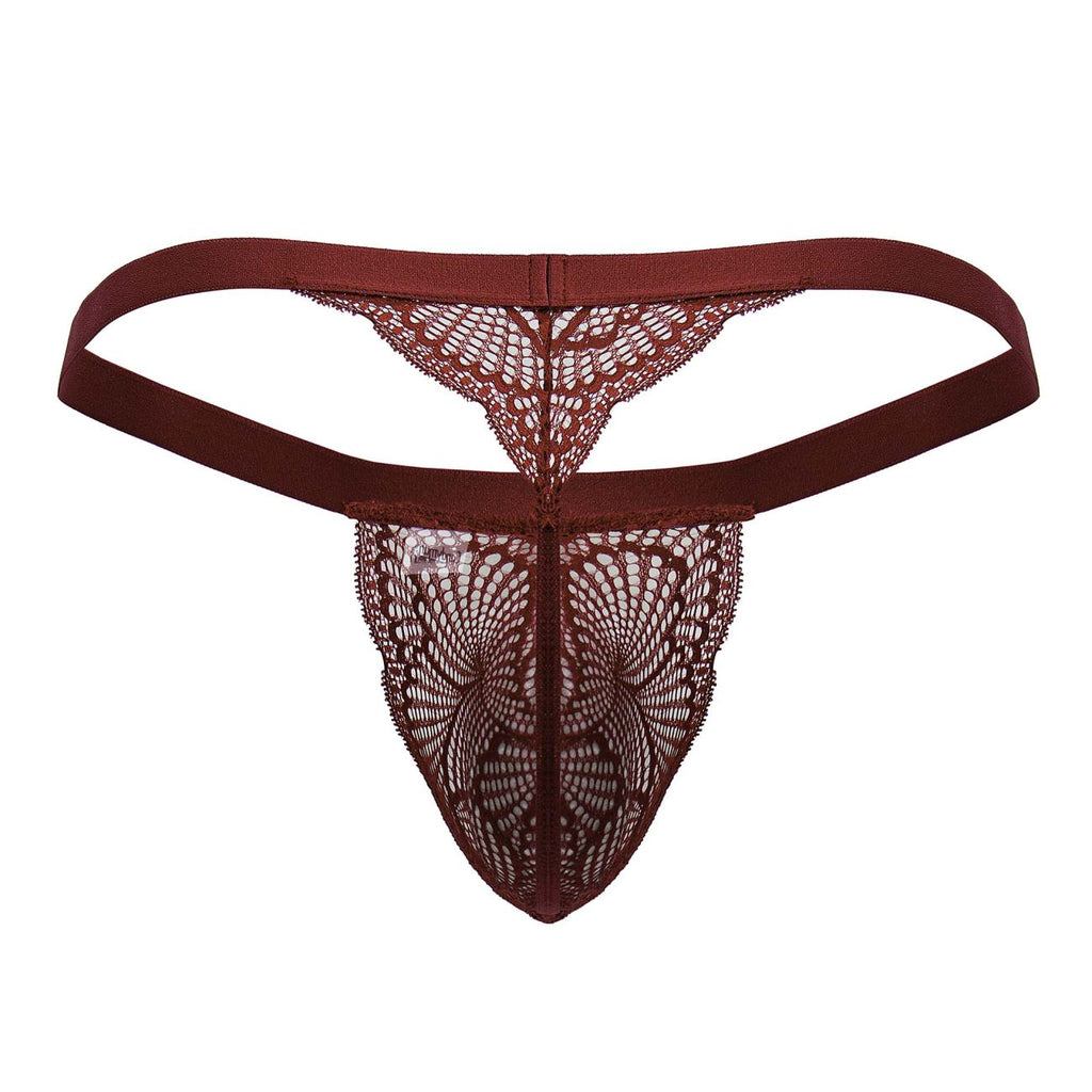 CandyMan Lace Thongs - Wine