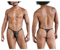 CandyMan Slider Strap Mesh Thongs - Black