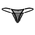 CandyMan Slider Strap Mesh Thongs - Black