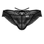 CandyMan Lace-Mesh Thongs - Black