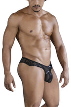 CandyMan Lace-Mesh Thongs - Black