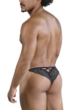 CandyMan Corset Back Lace Thongs - Black